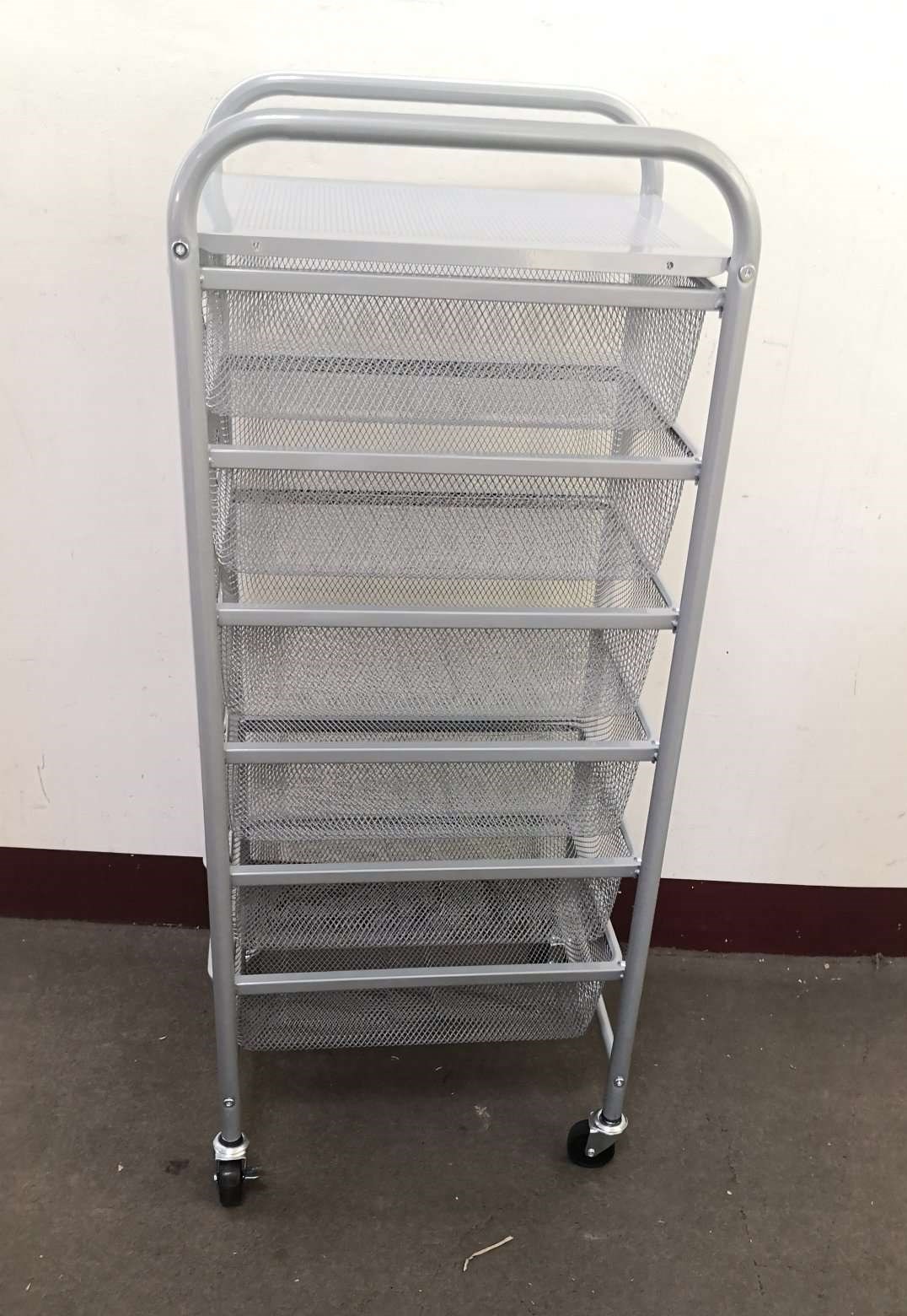 48-615   6-DRAWER ROLLING STORAGE CART (WIRE MESH)