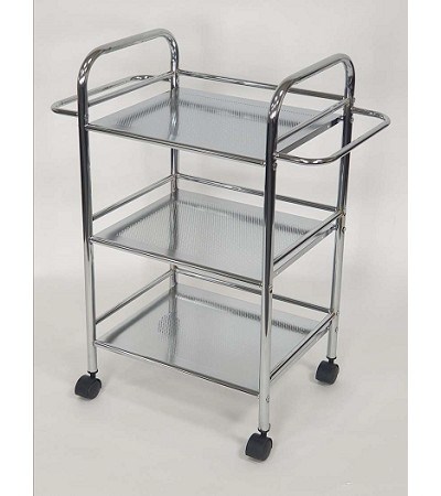48-570 3 TIER STORAGE TROLLEY WITH TOWEL RACK 