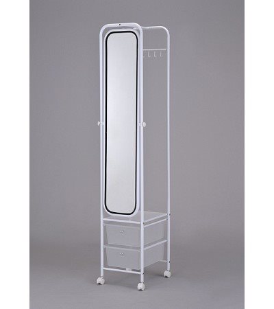 46-518 HANGING RACK W/MIRROR+2 DRAWERS