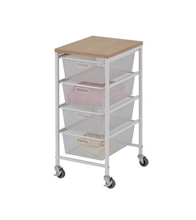 47-088 4 DRAWERS TROLLEY (WIRE MESH)